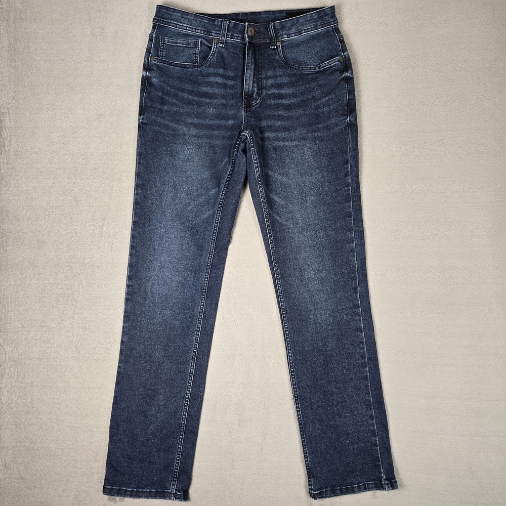 The Perfect Jean NYC Mens 30x34 Blue Slim Thick Dark Wash Denim Jeans‎ Stretch